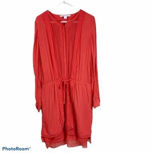 Diane VonFurstenberg womens orange New slice dress size 8